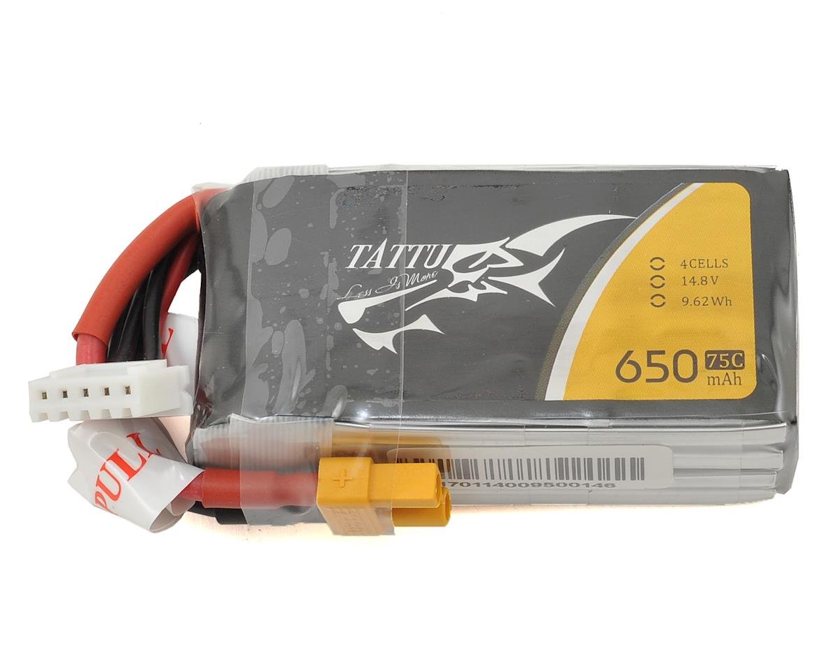 Tattu 4s LiPo Battery 75C (14.8V 650mAh) TAT-75C-650-4S1P-XT30