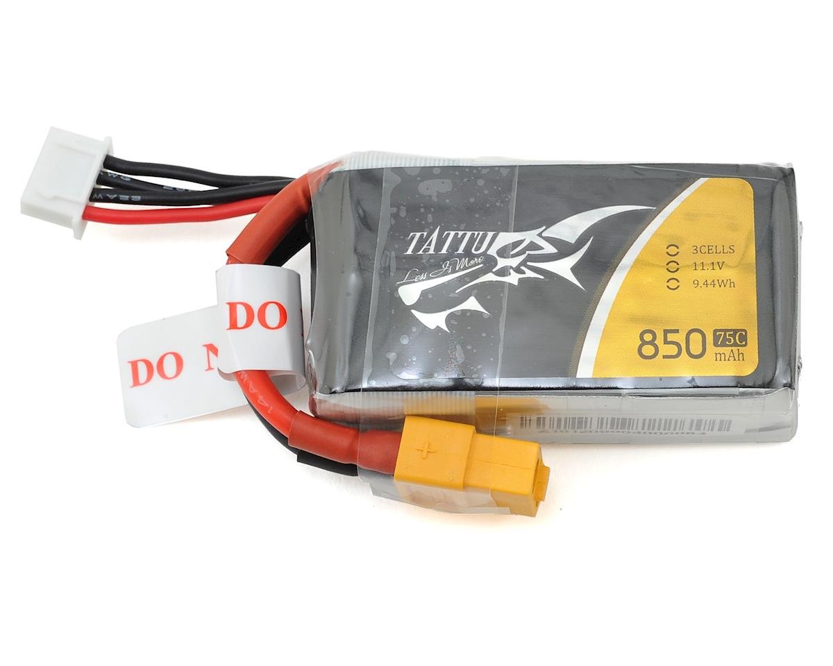 Tattu 3S LiPo Battery 75C (11.1V/850mAh) TAT850-111-75C