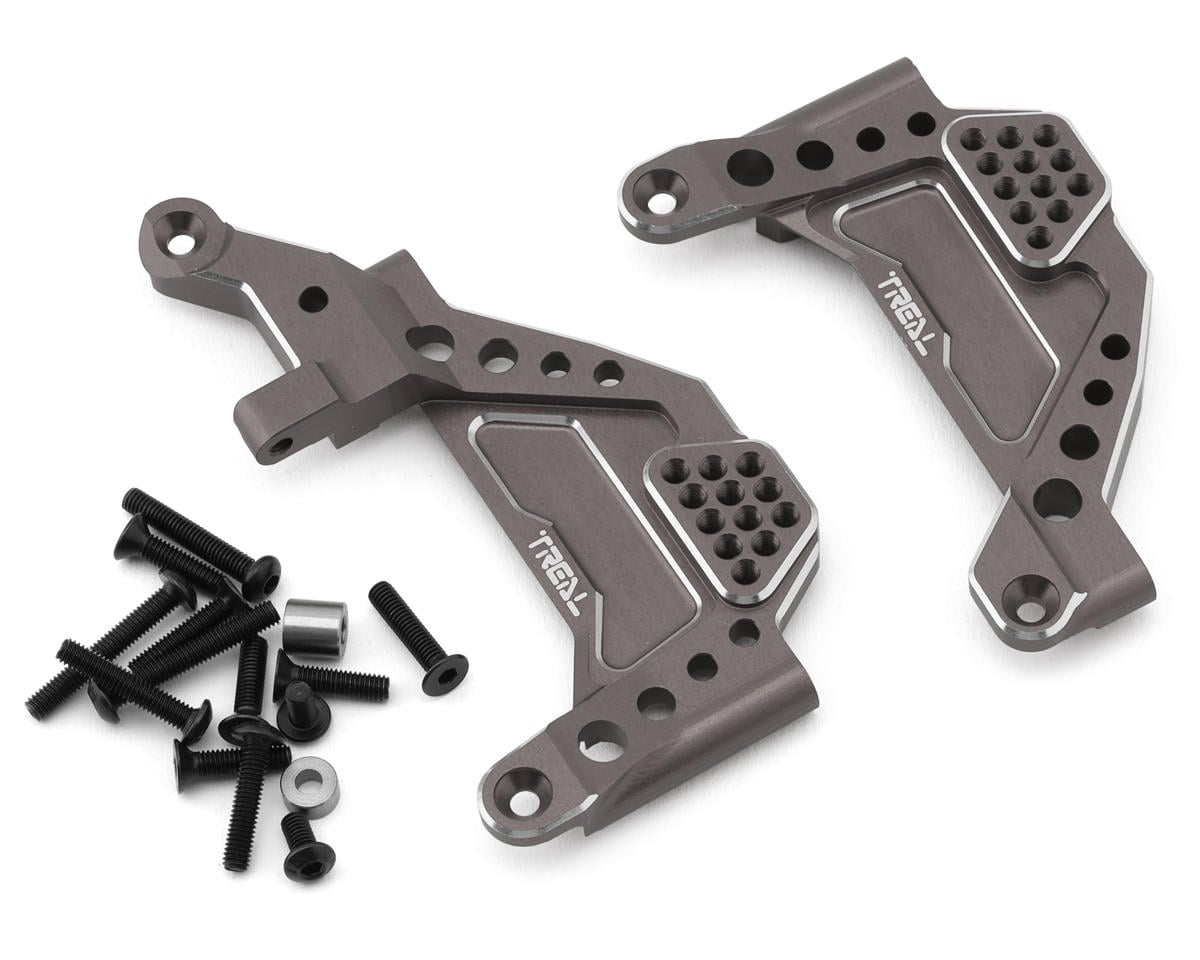 Treal Hobby Axial SCX10 III CNC Aluminum Front Shock Mounts (Grey