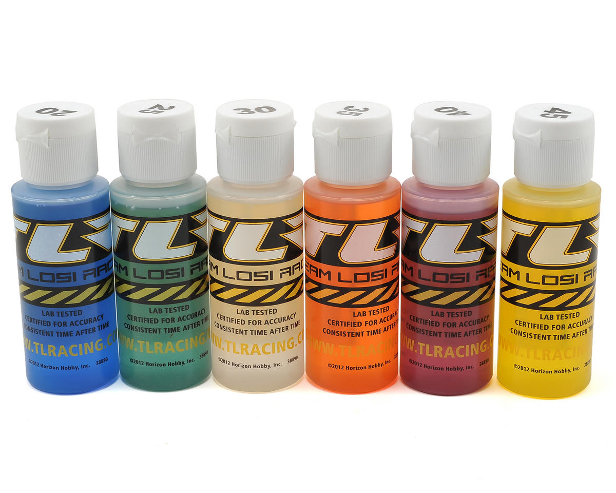 Team Losi Racing Silicone Shock Oil Six Pack (20, 25, 30, 35, 40, 45wt) (2oz)