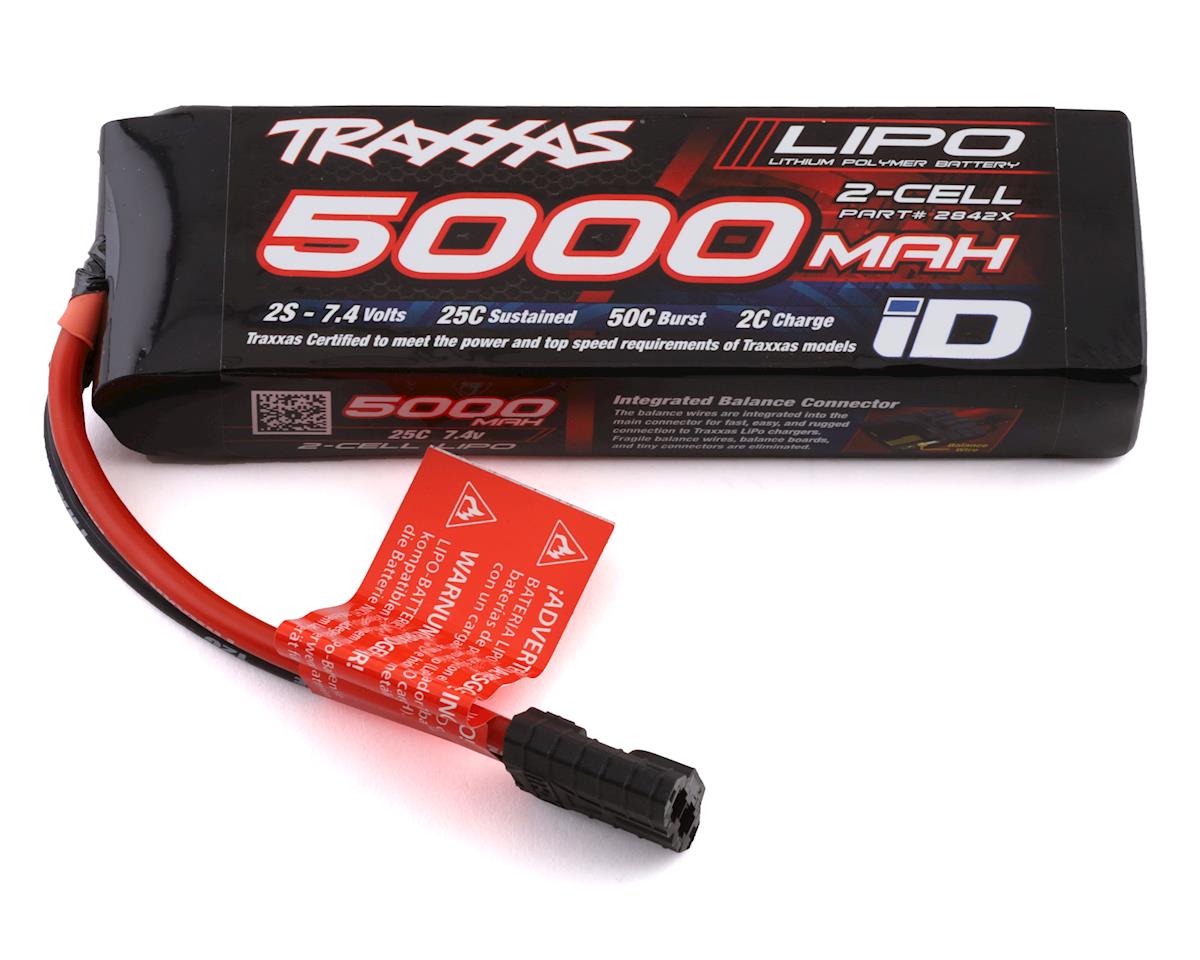Traxxas 5000mAh 2S 7.4V 25C LiPo iD Connector Soft Case 137x24x43mm TRA2842X