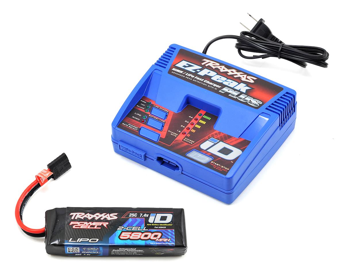 Traxxas EZ-Peak Multi-Chemistry Battery Charger (TRA2970) with 1x 5800mAh 7.4V 2Cell 25C LiPo Batteries (TRA2843X) TRA2992