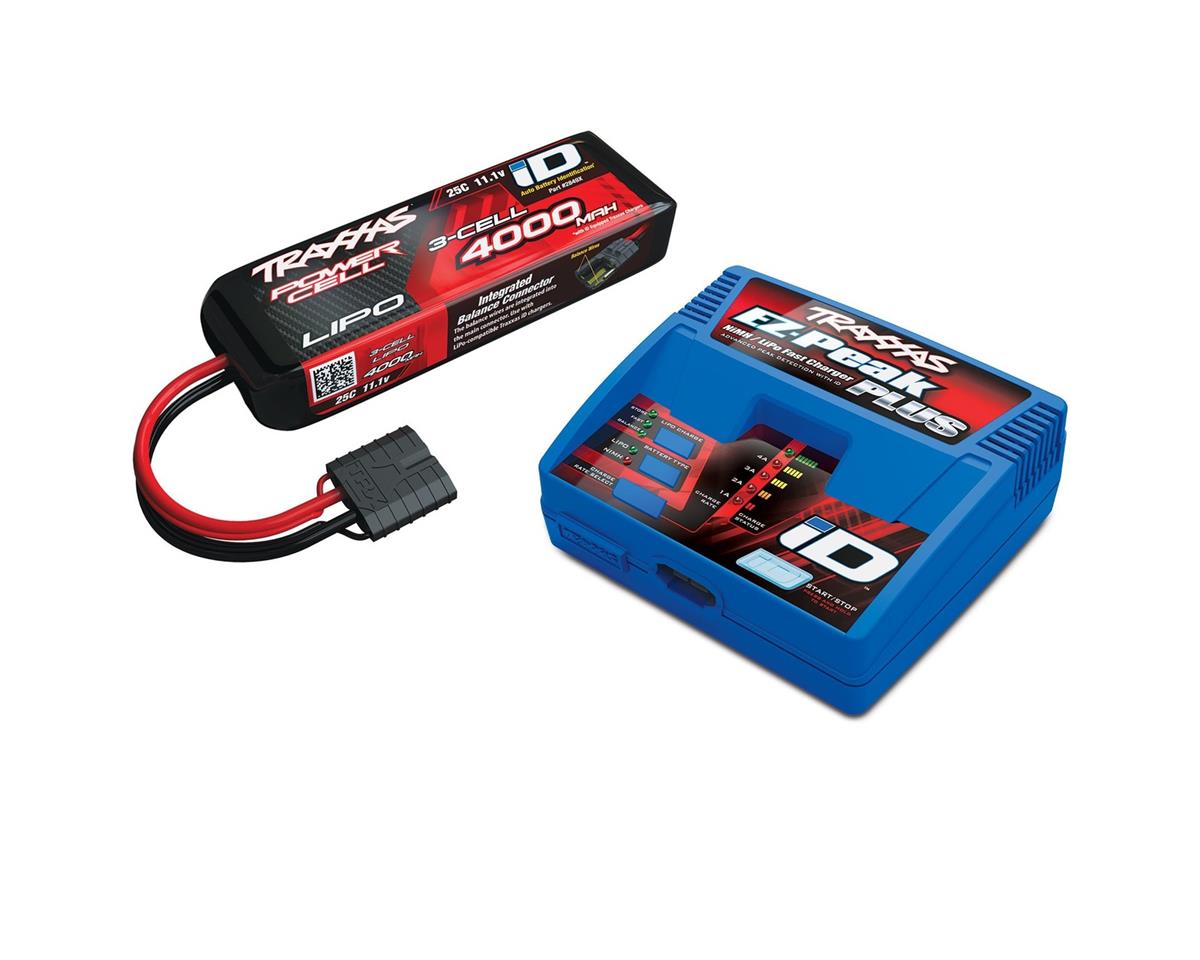 Traxxas EZ-Peak Multi-Chemistry Battery Charger (TRA2970) with 1x 4000mAh 11.1V 3Cell 25C LiPo Battery (TRA2849X) TRA2994