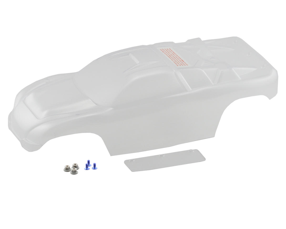 Traxxas - Body, Rustler (clear, requires painting)/window, lights decal sheet/ wing and aluminum hardware TRA3714