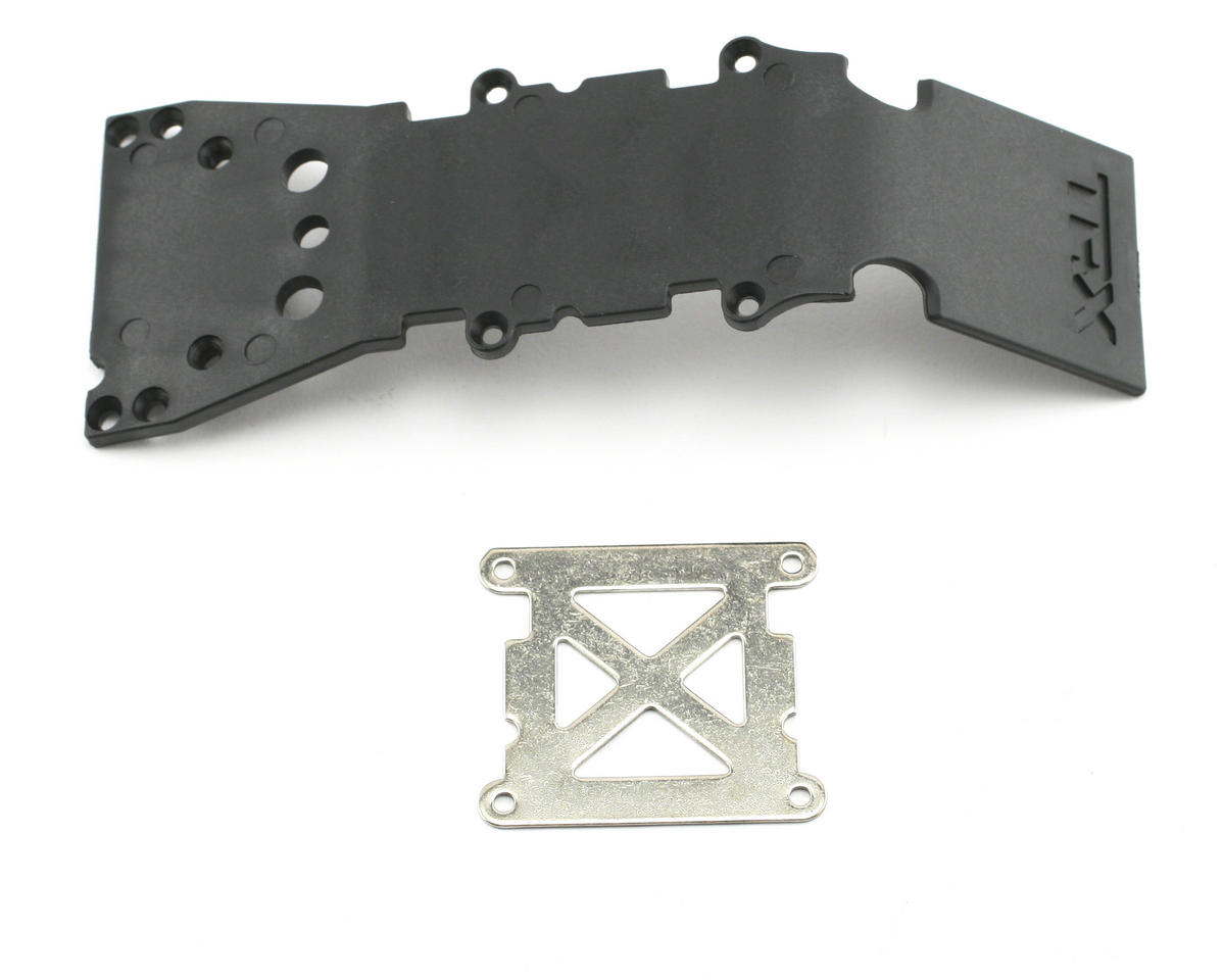 Traxxas Skidplate, front plastic (black)/ stainless steel plate TRA4937