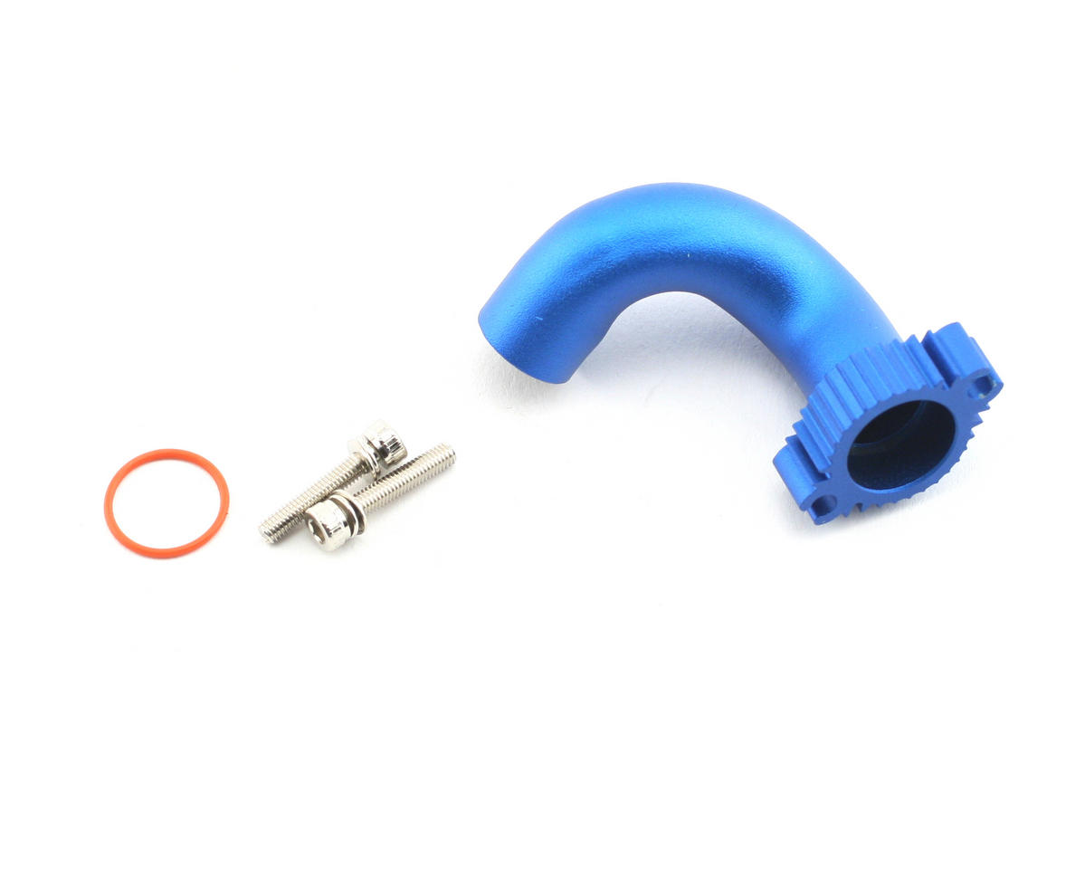 Traxxas Header, Blue-Anodized Aluminum (For Rear Exhaust Engines Only) (Traxxas 2.5, 2.5r, 3.3) TRA5287