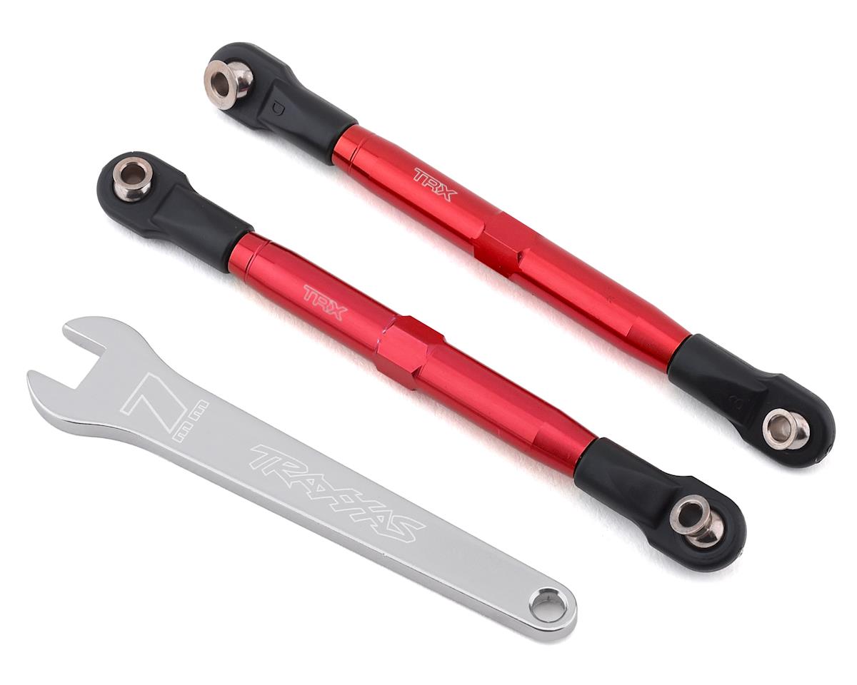 Traxxas Toe links (TUBES red-anodized, 7075-T6 aluminum, stronger than titanium) (87mm) (2)/ rod ends, rear (4)/ rod ends, front (4)/ aluminum wrench (1) TRA6742R