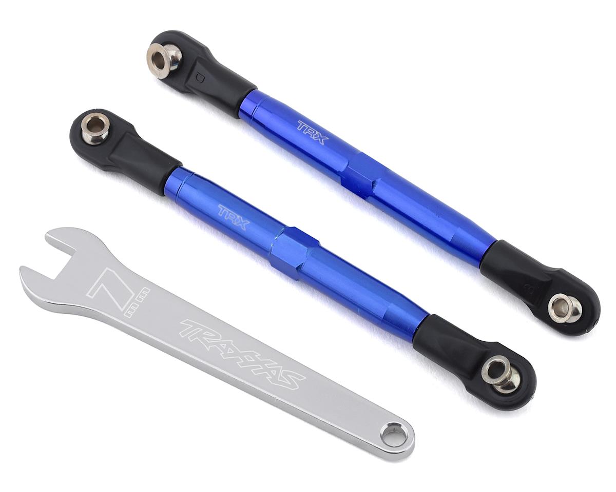 Traxxas Toe links (TUBES blue-anodized, 7075-T6 aluminum, stronger than titanium) (87mm) (2)/ rod ends, rear (4)/ rod ends, front (4)/ aluminum wrench (1) TRA6742X