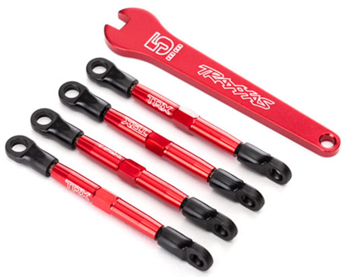 Traxxas Toe links, aluminum (red-anodized) (4) (assembled with rod ends and threaded inserts) TRA7138X