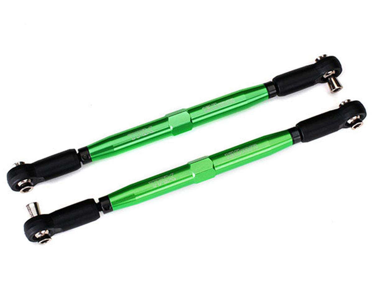 Traxxas Toe links, X-Maxx (TUBES green-anodized, 7075-T6 aluminum, stronger than titanium) (157mm) (2)/ rod ends, assembled with steel hollow balls (4)/ aluminum wrench, 10mm (1) TRA7748G