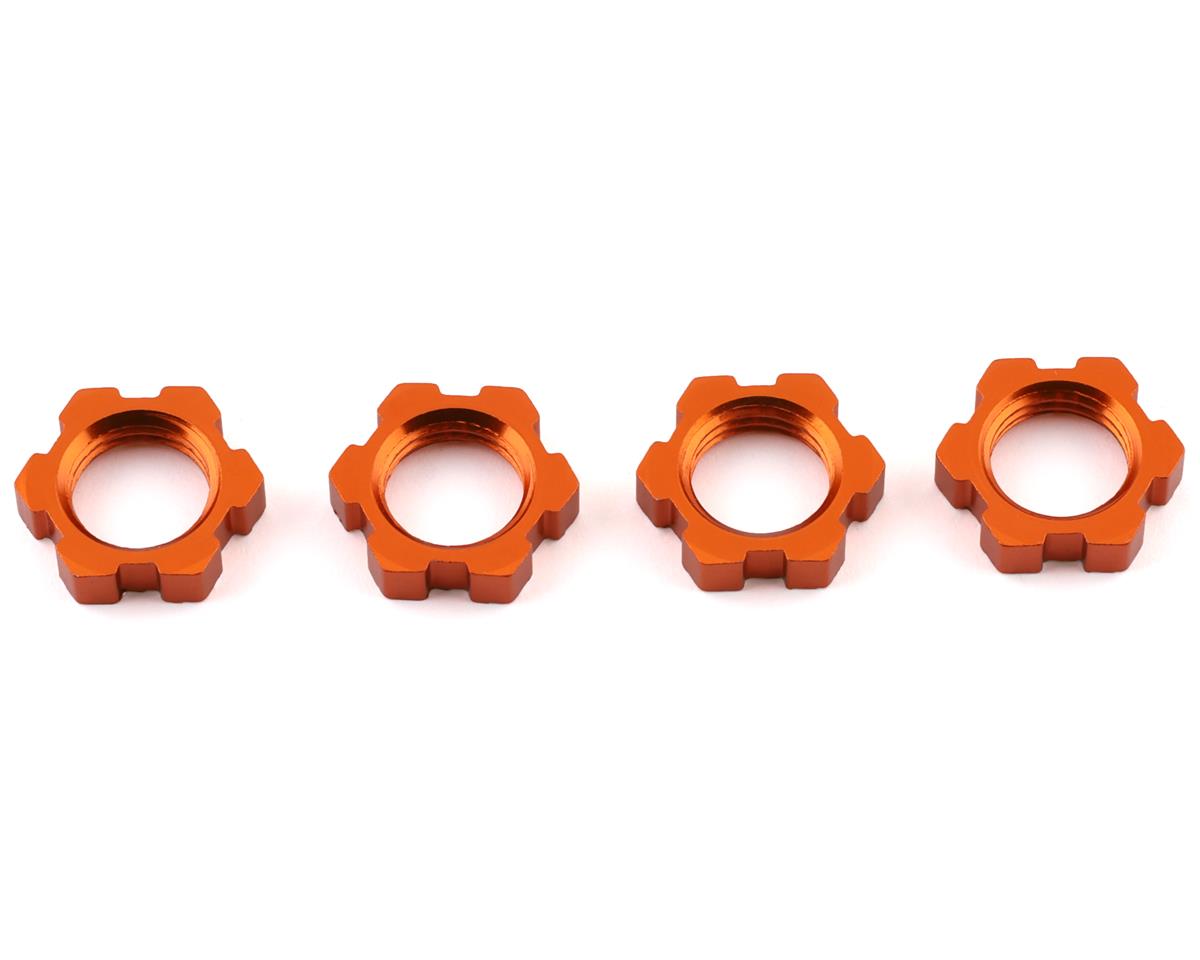 Traxxas Wheel Nuts, Splined, 17mm, Serrated (orange-anodized) (4) TRA7758T
