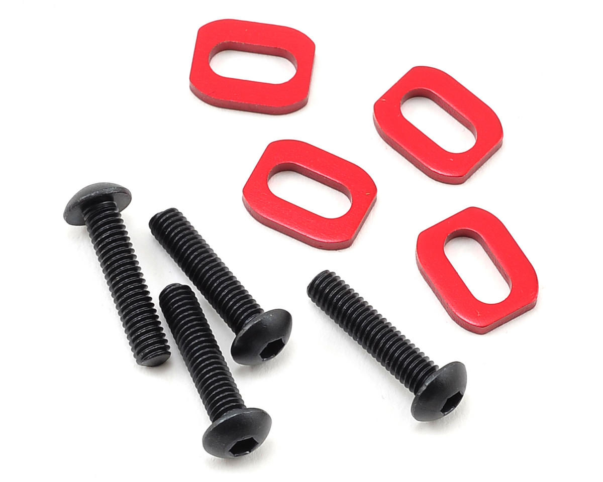 Traxxas Washers, motor mount, aluminum (red-anodized) (4)/ 4x18mm BCS (4) TRA7759R