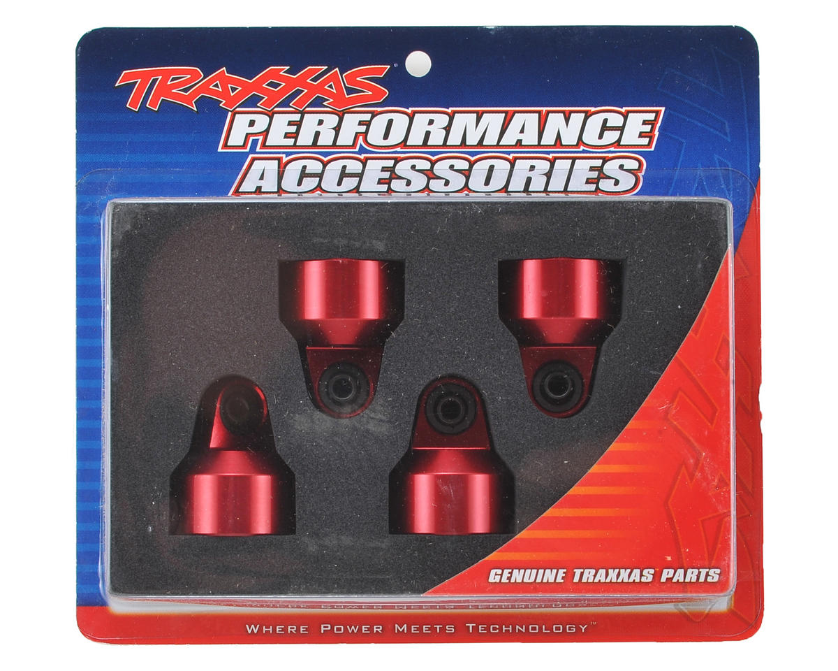 Traxxas X-Maxx GTX Shock Cap aluminum (red-anodized), GTX shocks (4)/ spaces (8) TRA7764R