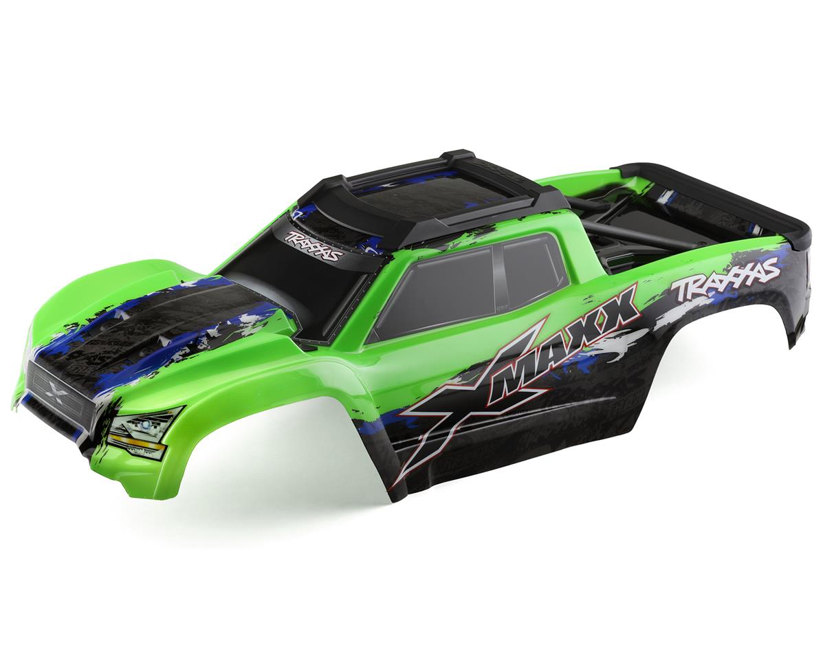 Traxxas Body, X-Maxx, green (painted, decals applied) (assembled with front & rear body mounts, rear body support, and tailgate protector) TRA7811G