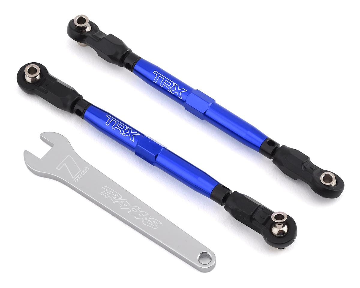 Traxxas Toe links, front, Unlimited Desert Racer (TUBES blue-anodized, 7075-T6 aluminum, stronger than titanium) (102mm) (2) (assembled with rod ends and hollow balls)/ aluminum wrench, 7mm (1) TRA8547X