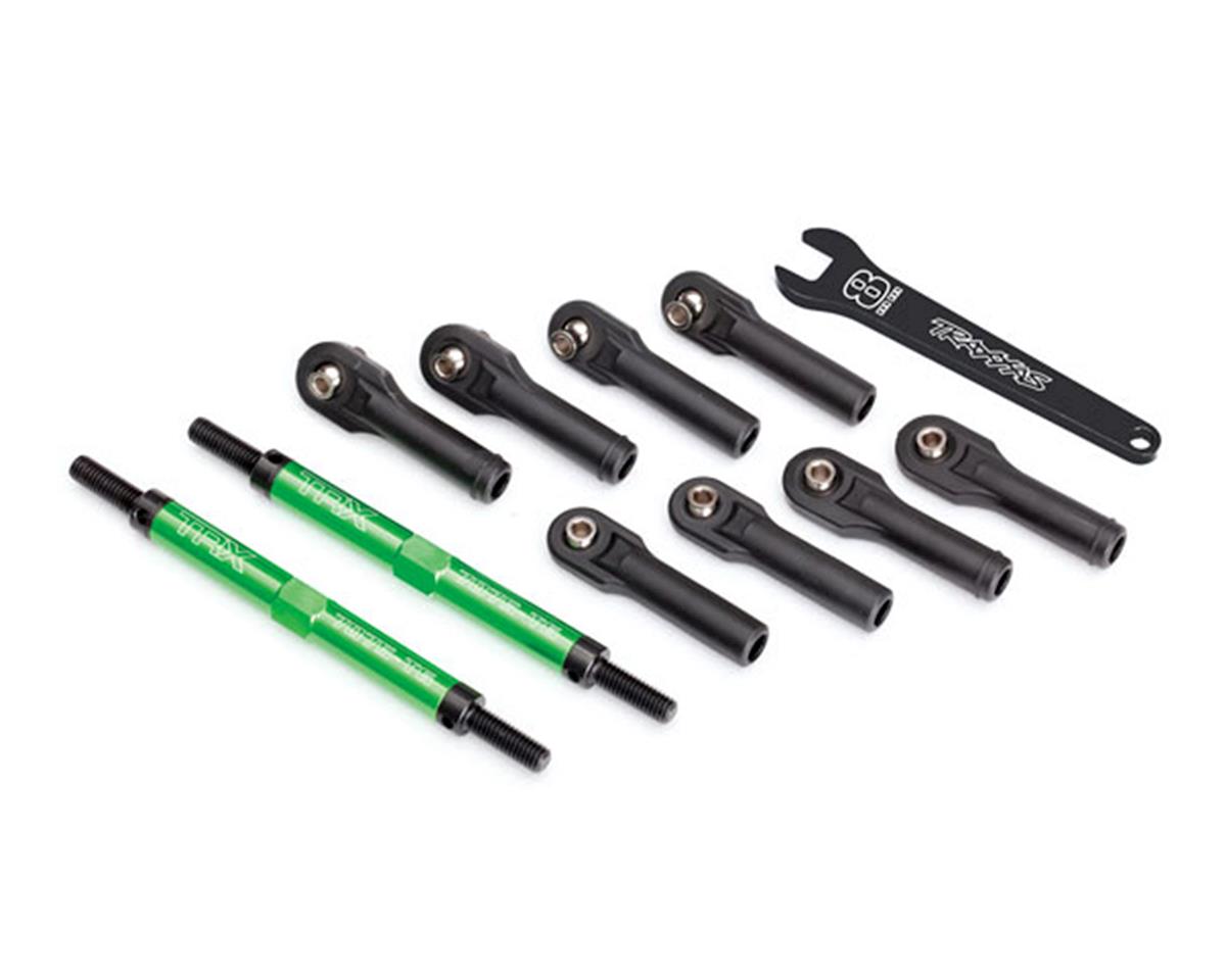 Traxxas Toe links, E-Revo VXL (TUBES green-anodized, 7075-T6 aluminum, stronger than titanium) (144mm) (2)/ rod ends, assembled with steel hollow balls (8)/ aluminum wrench, 10mm (1) TRA8638G