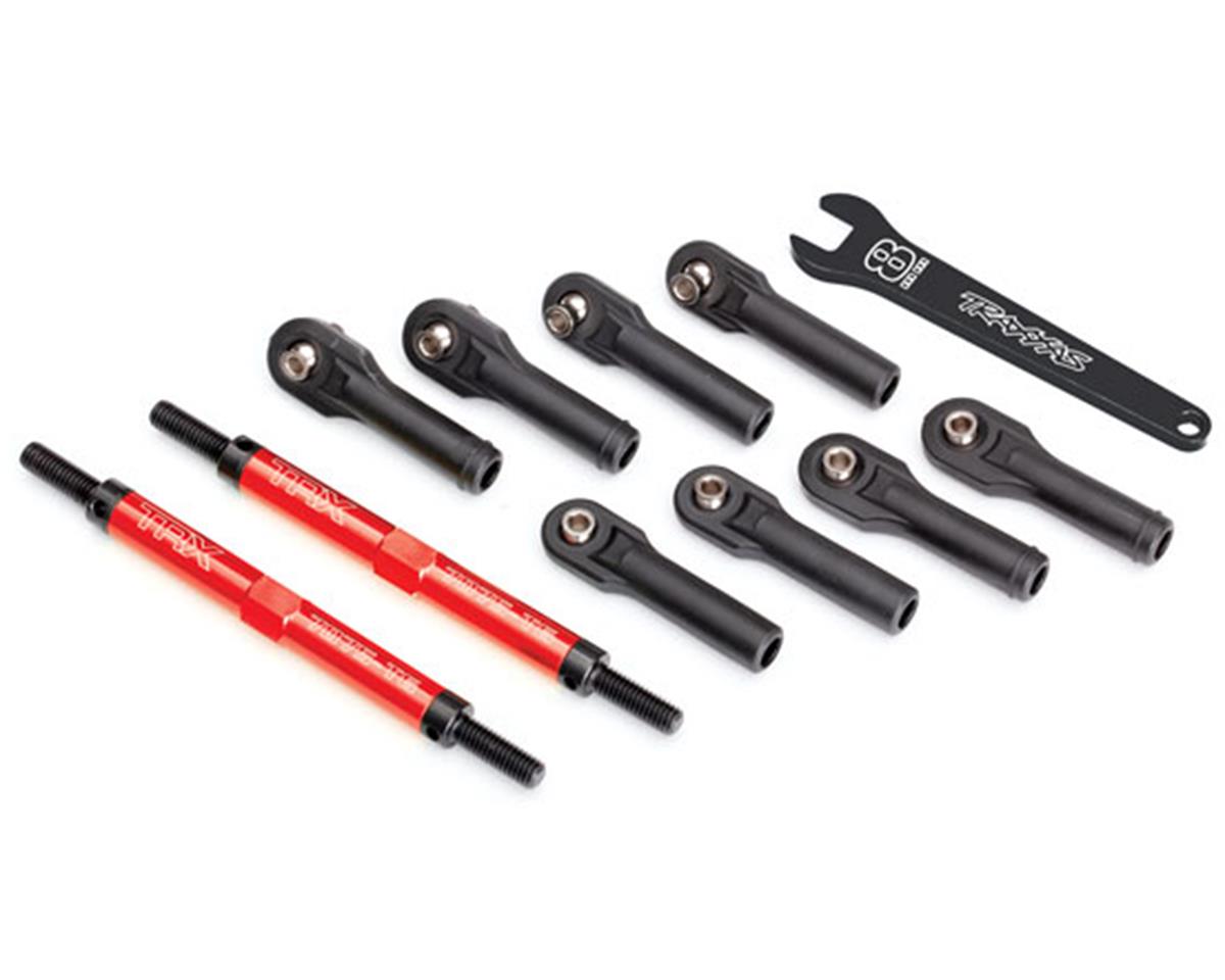 Traxxas Toe links, E-Revo VXL (TUBES red-anodized, 7075-T6 aluminum, stronger than titanium) (144mm) (2)/ rod ends, assembled with steel hollow balls (8)/ aluminum wrench, 10mm (1) TRA8638R