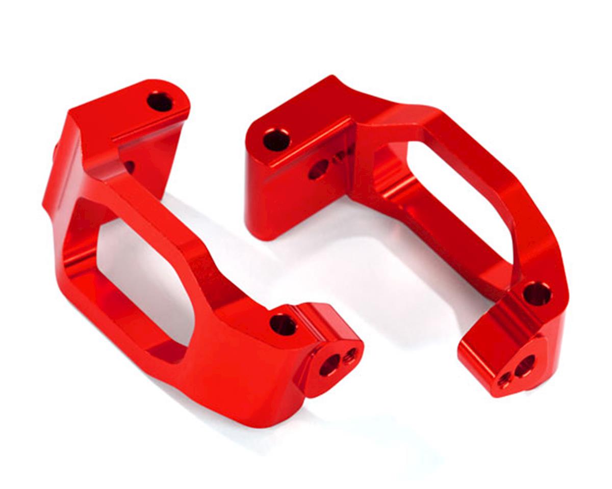 Traxxas Caster blocks (c-hubs), 6061-T6 aluminum (red-anodized), left & right/ 4x22mm pin (4)/ 3x6mm BCS (4)/ retainers (4) TRA8932R