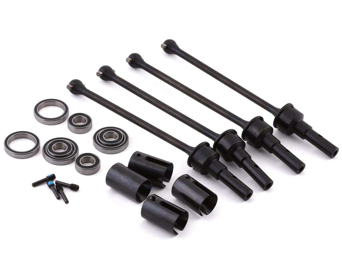 Traxxas Driveshafts, steel constant-velocity (assembled), front or rear (4) (for WideMAXX) (8654, 8654R, or 8654G required for a complete set) TRA8996X