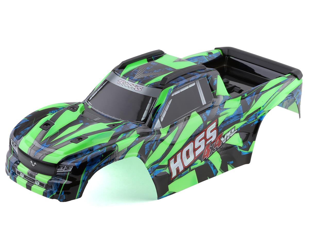Traxxas Body, Hoss 4X4 VXL, green/ window, grille, lights decal sheet (assembled with front & rear body mounts and rear body support for clipless mounting) TRA9011G
