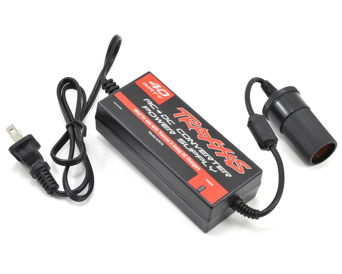 Traxxas 2976 AC to DC Power Supply Adapter for Traxxas 2-4 amp DC Charger 