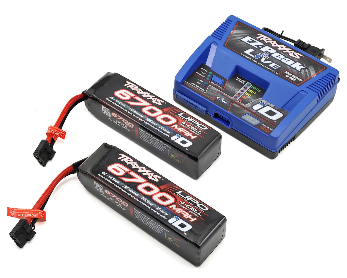 Traxxas EZ-Peak Live 4S Battery Charger + 2x 4S 6700mAh 50C Completer Pack