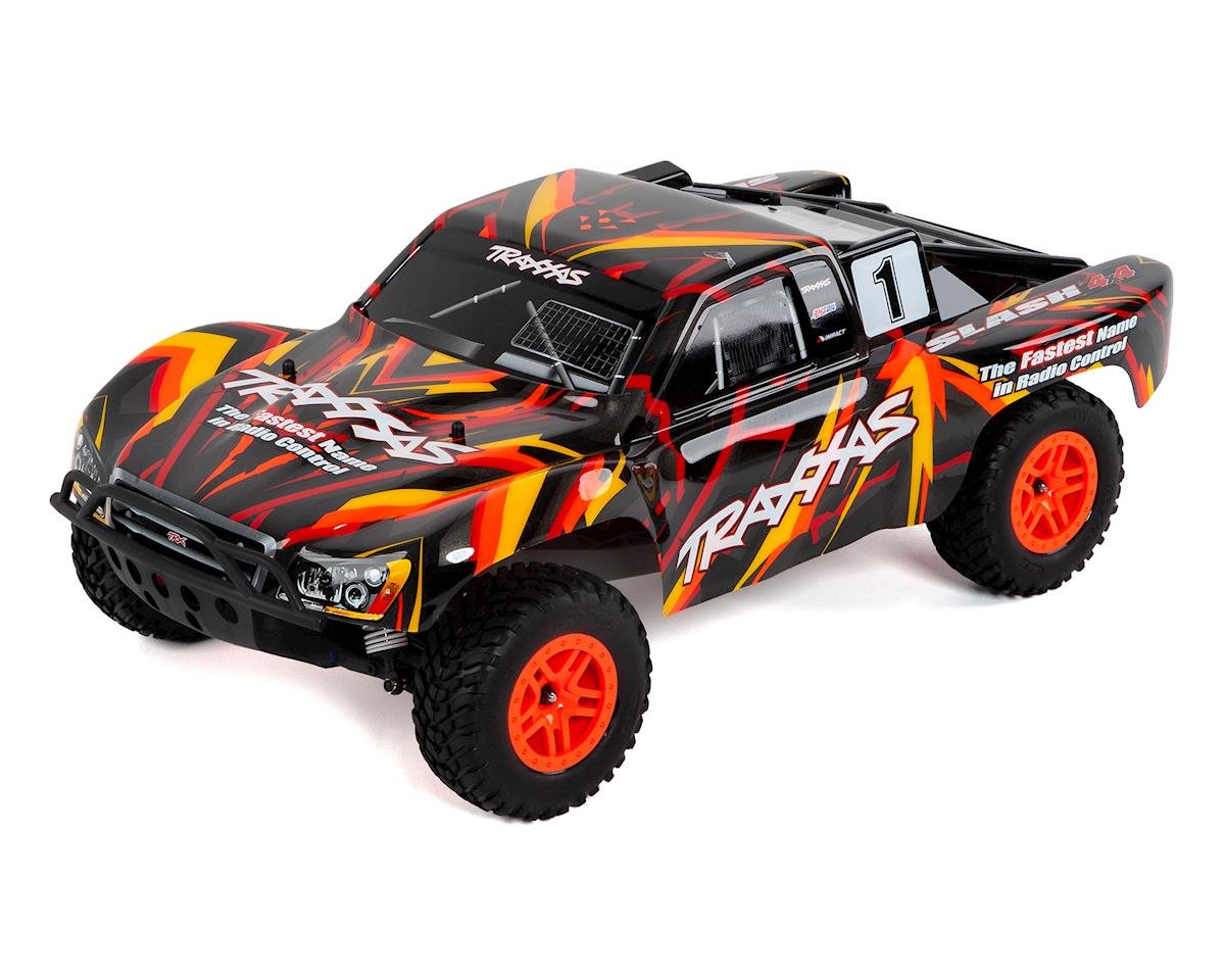 Traxxas Slash 4X4 RTR 4WD Brushed Short Course Truck Battery DC Charger Orange