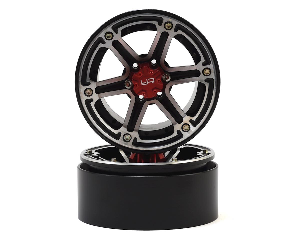 Yeah Racing 2 2 Aluminum Cnc 6 Spoke Beadlock Wheel W Hub 2 Black Yea Wl 0118bk Rock Crawlers Amain Hobbies