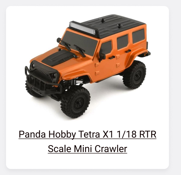 Shop Panda Hobby Tetra X1 1/18 RTR Scale Mini Crawler w/2.4GHz Radio