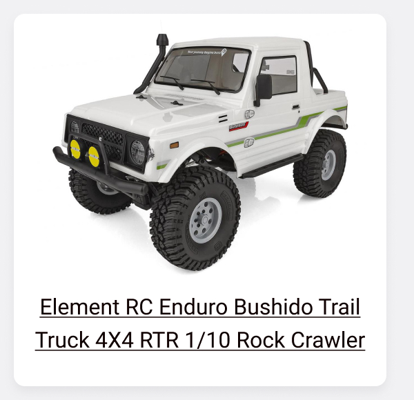 Shop Element RC Enduro Bushido Trail Truck 4X4 RTR 1/10 Rock Crawler w/2.4GHz Radio