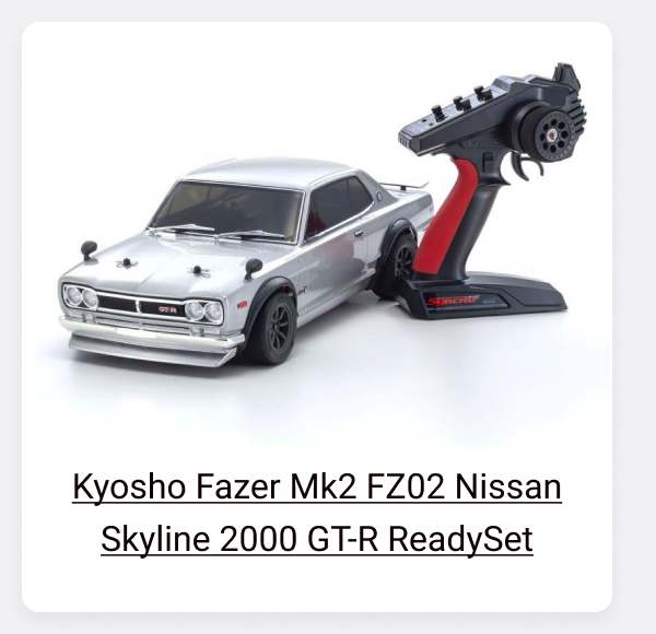 Shop Kyosho Fazer Mk2 FZ02 Nissan Skyline 2000 GT-R ReadySet w/Syncro KT-231P+