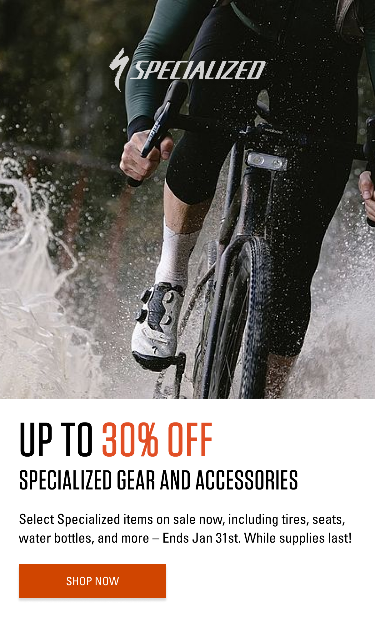 UP TO 30% OFF Specialized Gear and Accessories