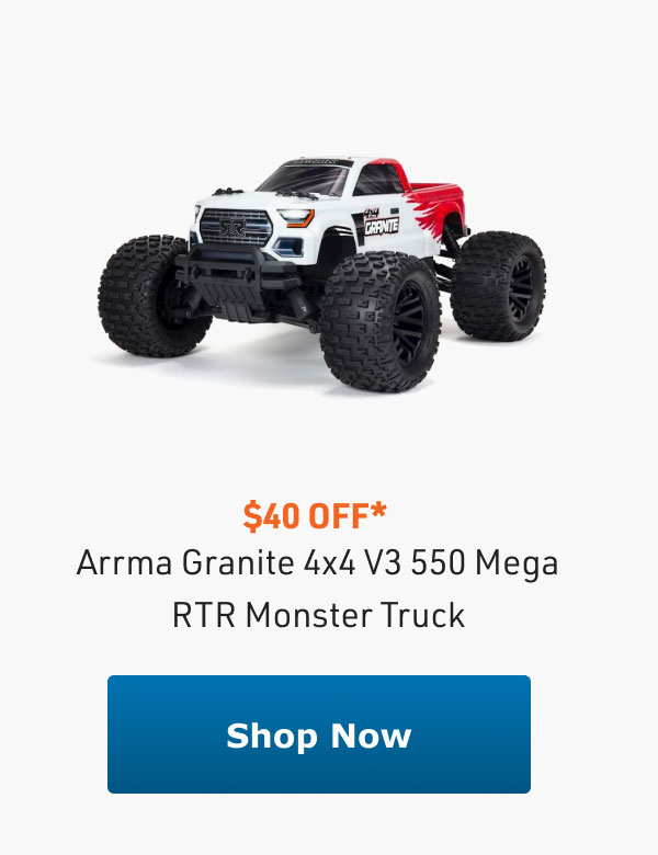  $40 OFF* Arrma Granite 4x4 V3 550 Mega RTR Monster Truck 