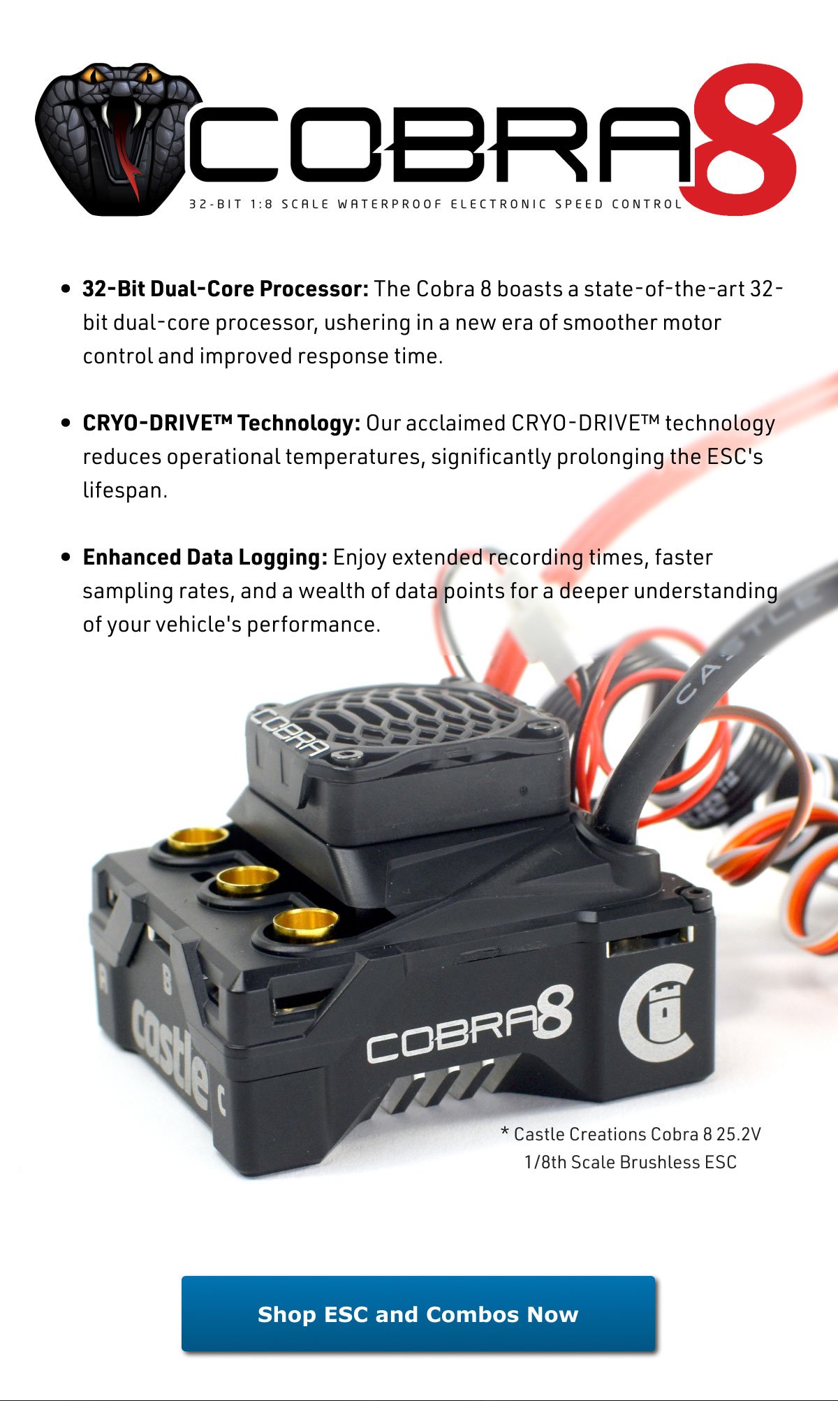 New From Castle Creations! The Cobra 8 ESC - AMain Sports & Hobbies