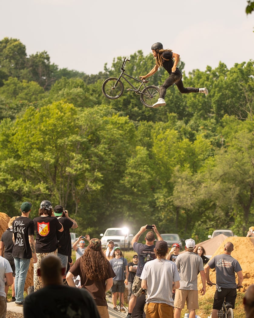 Tyler Hill doing a huge one handed superman seat grab