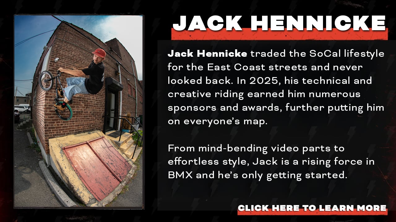 Photo collage of Dan's Comp pro BMX rider Jack Hennicke.