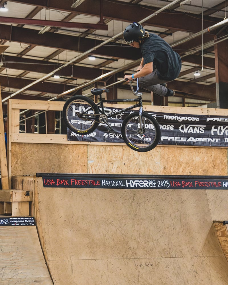 Dans Comp syndicate Patrick Voss hitting a tail whip air.