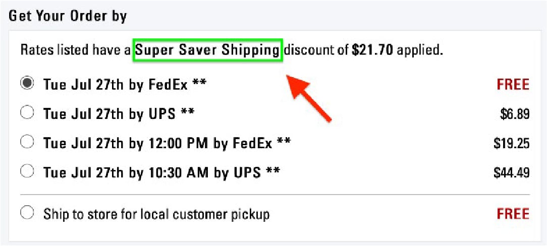 Super Saver Shipping screenshot